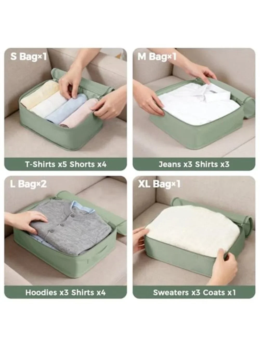 Travel Packing Cubes 9 Piece Luggage Organizer Set Compression Storage Bags